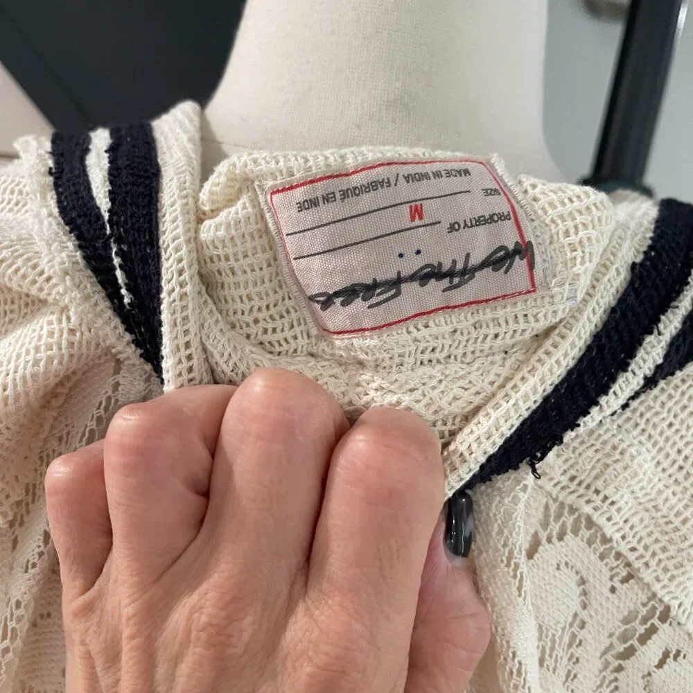 031 FP We The Free Feeling Sporty Lace Tee Ivory As Mock NWOT Size Medium - Picture 12 of 16